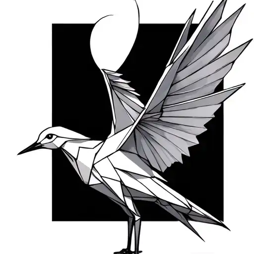 origami crane tattoo design idea