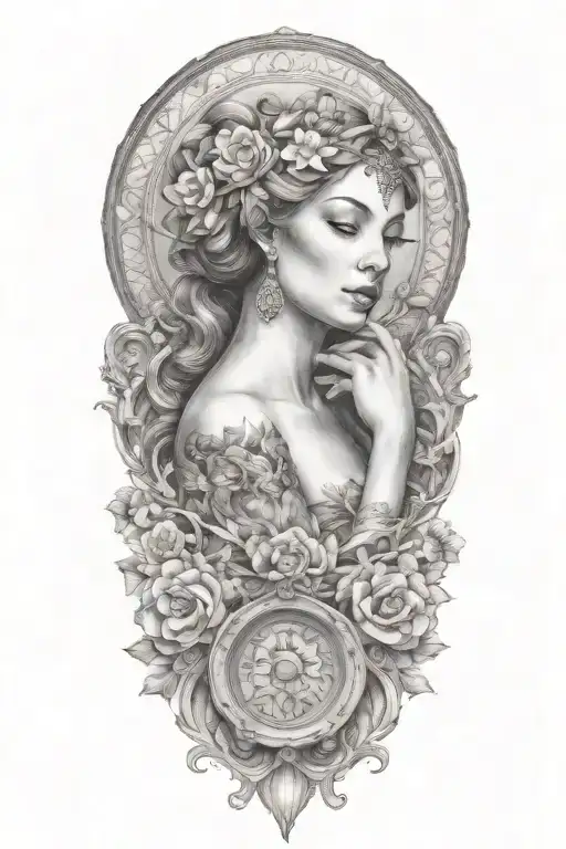 fortuna goddess sexy fit tattoo design idea