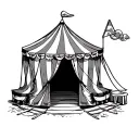 1950s circus tent tattoo design idea