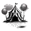 1950s circus tent tattoo design idea