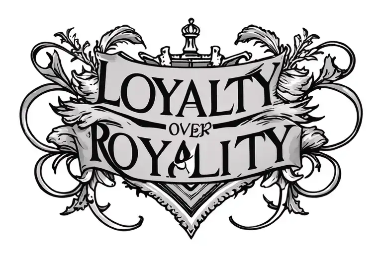 loyalty over royalty tattoo design idea