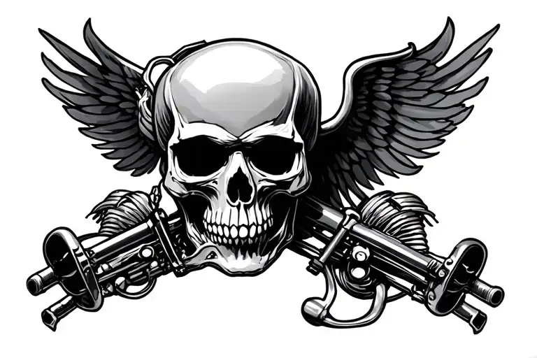 biker skull tattoo design idea