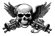 biker skull tattoo design idea
