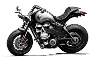 biker skull tattoo design idea