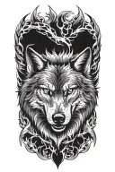 angry wolf tattoo design idea
