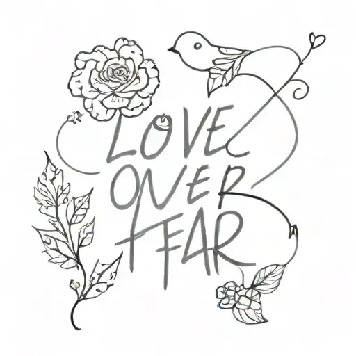 Love over fear tattoo design idea