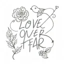 Love over fear tattoo design idea