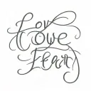 Love over fear tattoo design idea