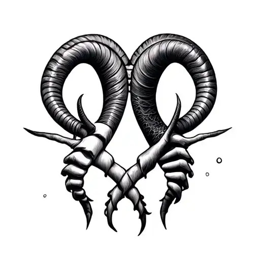Capricorn and cancer signs intertwined tattoo design idea