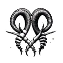 Capricorn and cancer signs intertwined tattoo design idea