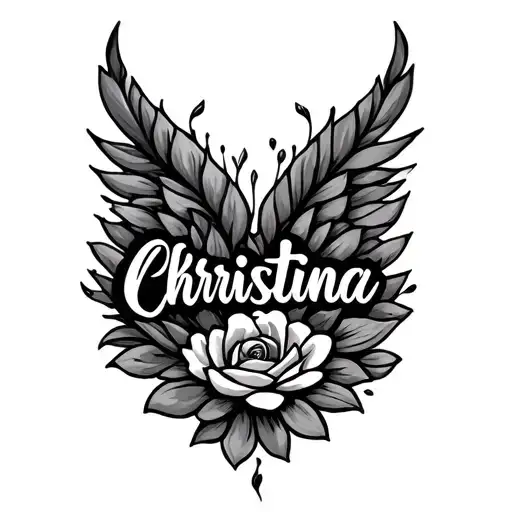 Christina name in cursive writing tattoo design idea