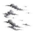 Filler  japanese Clouds and wind stars tattoo design idea