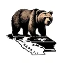 bear with California state outline tattoo design idea