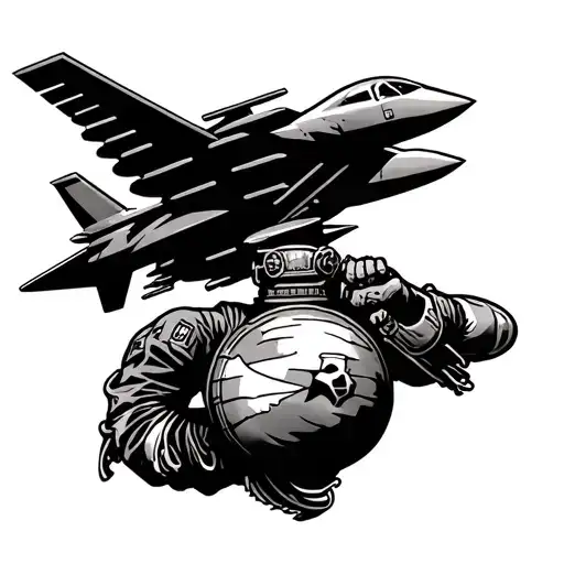 marines, army, air forced combined into one tattoo tattoo design idea