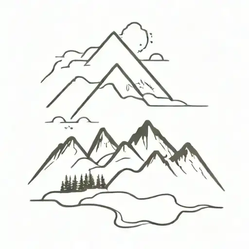 mountains representing struggle tattoo design idea