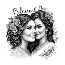 blessed mom and nana  tattoo design idea