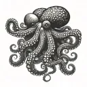 big black octopus wrapping its tentacles tattoo design idea