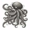 big black octopus wrapping its tentacles tattoo design idea