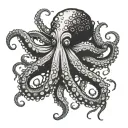 big black octopus wrapping its tentacles tattoo design idea