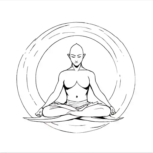 Avatar Aang meditating tattoo design idea
