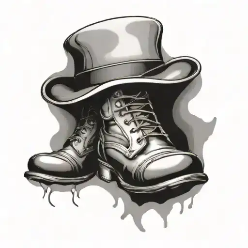 boot and hat tattoo design idea
