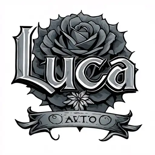 quaddratic name Luca tattoo design idea