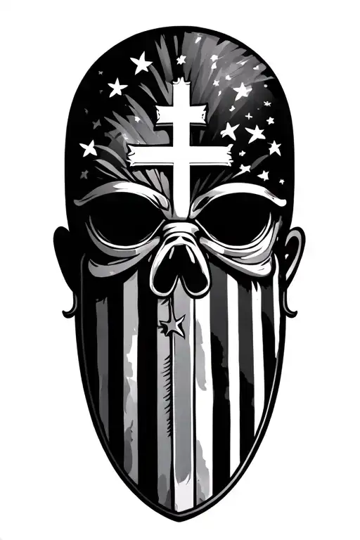 Driven, tough, relentless Rags to riches Cuba immigrant to miami USA proud Blessed Sheild with crossAll seeing eye  tattoo design idea