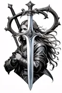 Joan of arc sword tattoo design idea