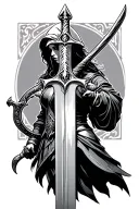 Joan of arc sword tattoo design idea