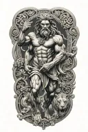 Atlas Holding The World With Lion Greek God with celtic tattoos tattoo design idea