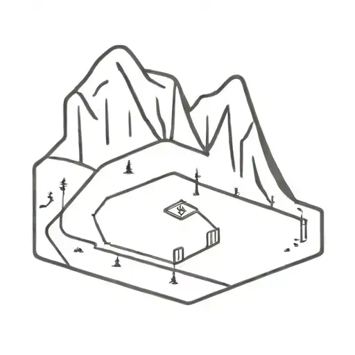 hiking trail in the shape of a baseball diamond tattoo design idea