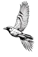crow flying tattoo design idea