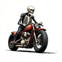 skeleton riding a motorcycle tattoo design idea