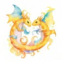 haky and dragonite  tattoo design idea