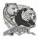 Chicago cubs and bears facing each other tattoo design idea