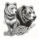 Chicago cubs and bears facing each other tattoo design idea