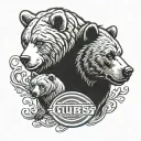 Chicago cubs and bears facing each other tattoo design idea