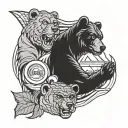 Chicago cubs and bears facing each other tattoo design idea