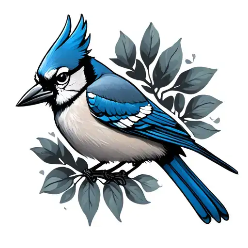 Bluejay tattoo design idea