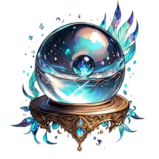Crystal ball tattoo design idea