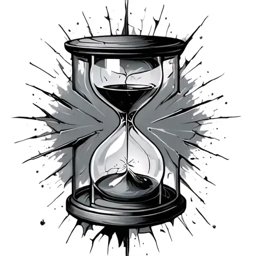 Cracked Hourglass tattoo design idea
