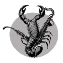 crawfish with saxophone  tattoo design idea