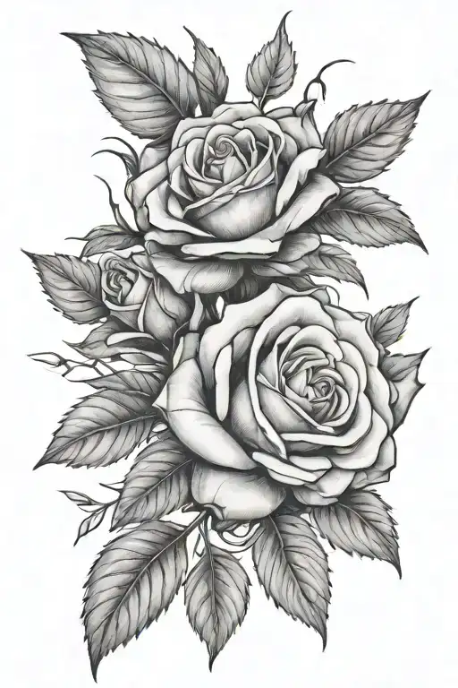 climbing rose wrapped around a Hazel branch  tattoo design idea