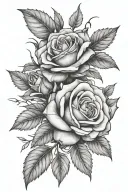 climbing rose wrapped around a Hazel branch  tattoo design idea