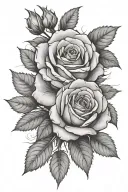 climbing rose wrapped around a Hazel branch  tattoo design idea