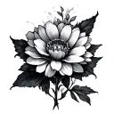 albedo genshin flower tattoo design idea