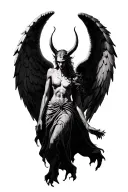 angel killing demon tattoo design idea