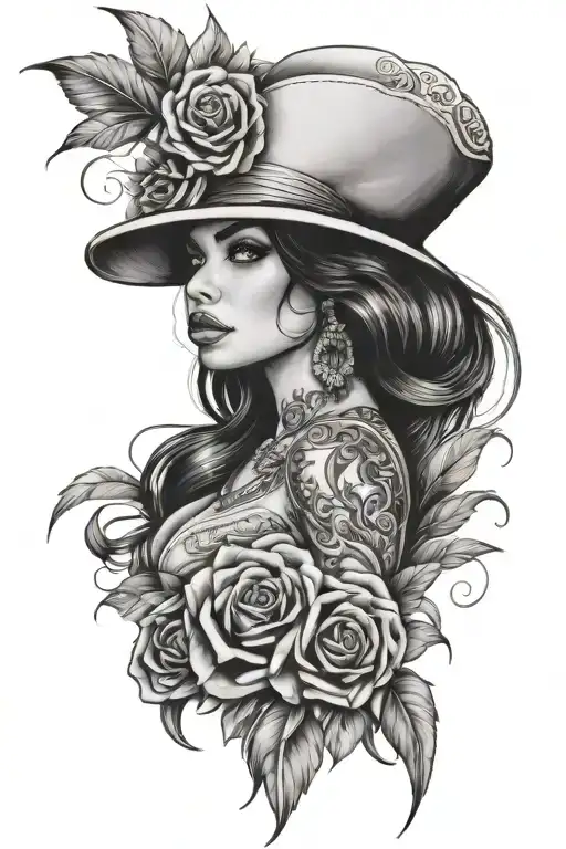 beautiful girl tattoo design idea