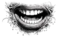 Sinking Biting Teeth tattoo design idea