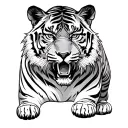 full body tiger black work tattoo tattoo design idea